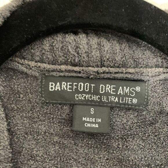 Barefoot Dreams CozyChic Ultra Lite Cardigan S Dark Gray Tie Belt Pockets Luxury - Picture 6 of 10